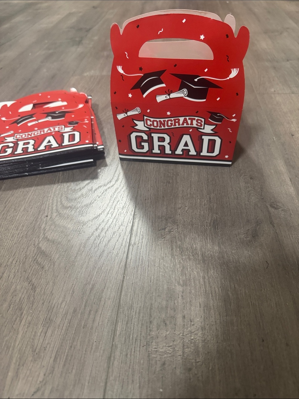 ***2/$15*** Red 'Congrats Grad' Graduation Favor Boxes (Set)24pk